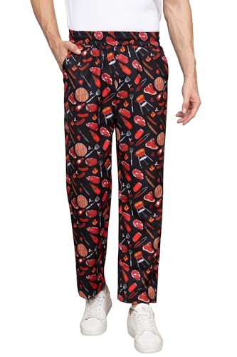 Nanxson Herren Kochhose Arbeitshose mit Gummizug in der Taille Bäckerhose mit Kordelzug von Nanxson