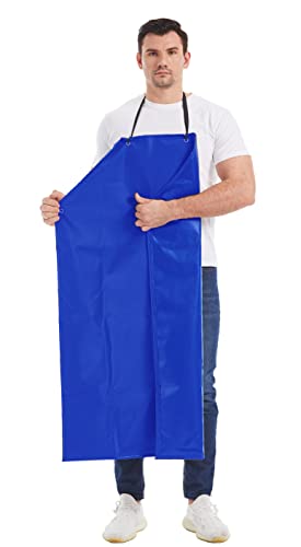 Nanxson Herren wasserdichte Schürze Industrielle Arbeitsschürze Latzschürze PVC Schlachthofschürzen CF3108 (Blau, eine Size) von Nanxson