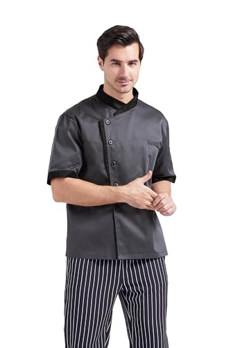 Nanxson Unisex Kochjacke Herren Damen Bäckerjacke Langarm Kurzarm Arbeitsjacke Kochkleidung von Nanxson