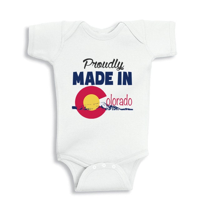 Proudly Made in Colorado Baby Body Oder Kinder Shirts von NanyBabyOutfits