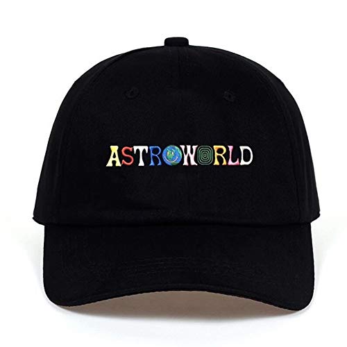 ASTROWORLD Dad Hat 100% Baumwolle Hochwertige Stickerei Astroworld Baseball Cap Unisex Travis Scott (Color : Black, Size : Adjustable) von Nanyin