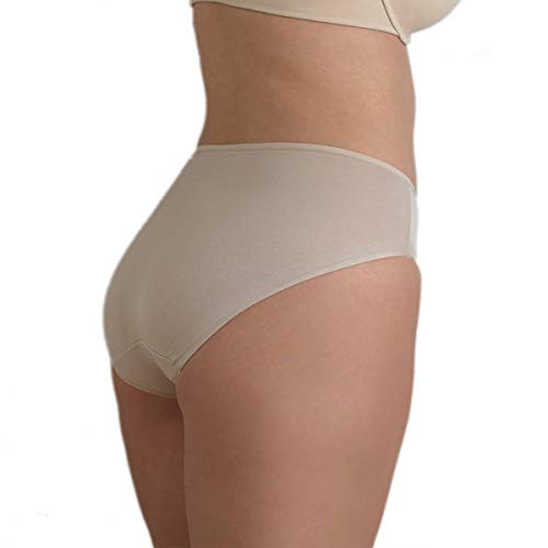 Naomi & Nicole Damen Bikinislip - Unterhose Damen Slip Lasercut Damen Damenslip Microfaser Unsichtbare Höschen mit Silikonabschluss Haut Größe M (40) von Naomi & Nicole