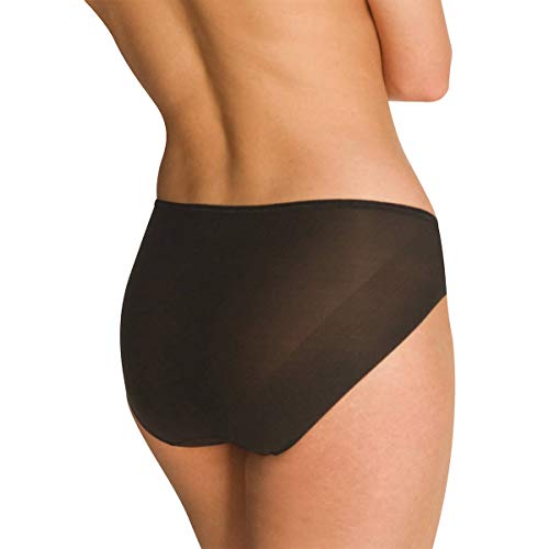 Naomi & Nicole Damen Bikinislip - Unterhose Damen Slip Lasercut Damen Damenslip Microfaser Unsichtbare Höschen mit Silikonabschluss Schwarz Größe L (42) von Naomi & Nicole