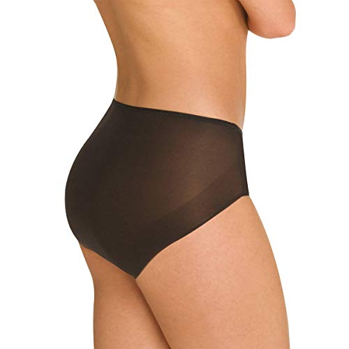 Naomi & Nicole Damen Slip - Unterhose Damen Slip Lasercut Damen Damenslip Microfaser Unsichtbare Höschen mit Silikonabschluss Schwarz Größe S (38) von Naomi & Nicole