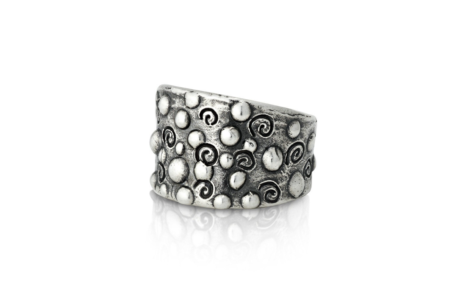 Einzigartige Spiral Design Silber Band Ring - Chunky Boho Style Einzigartige Spiral Design Silber Band Ring - Chunky Boho Style von NaomiLevitin