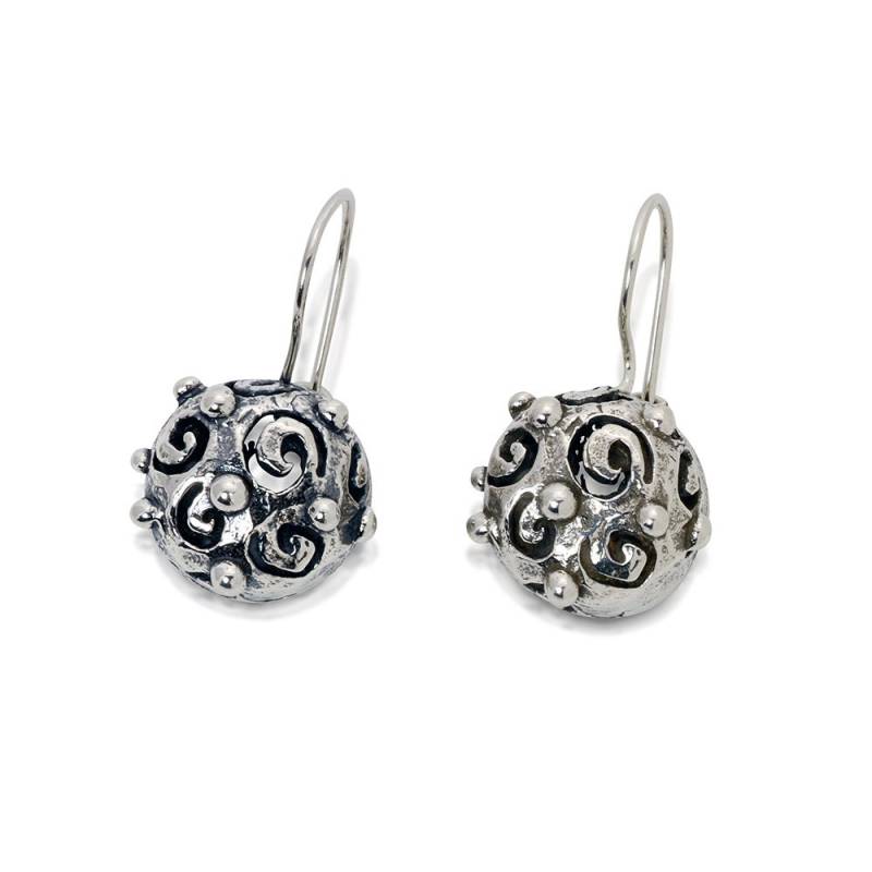 Handgemachte Sterling Silber Ohrringe Chunky Imprinted Design Handgemachte Sterling Silber Ohrringe Chunky Imprinted Design von NaomiLevitin
