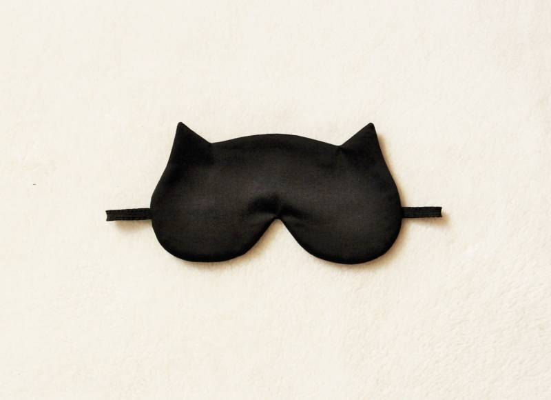 Schwarze Katzenaugen-Maske Aus Baumwolle Schwarze Katzenaugen-Maske Aus Baumwolle von Naomilingerie