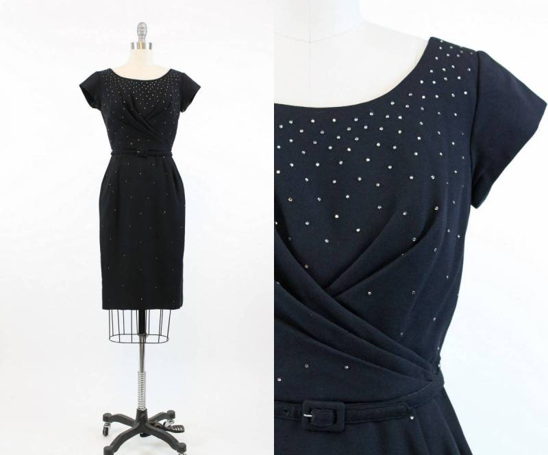 1950Er Jahre Strass Cocktailkleid Xs | Neuen Herbst Winter von NapaValleyVTG