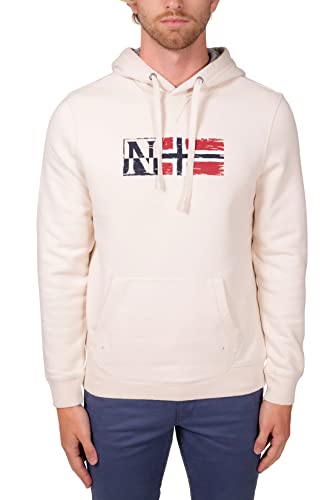 NAPAPIJRI - Bient Herren Sweatshirt mit Kapuze, Weiß, M von Napapijri