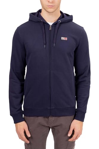 NAPAPIJRI - Buri Herren Winter-Sweatshirt mit Reißverschluss, Marineblau, L von Napapijri