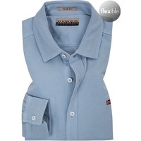 NAPAPIJRI Herren Hemd blau Baumwoll-Piqué von Napapijri