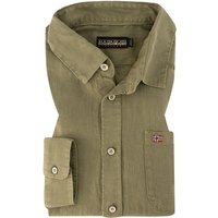 NAPAPIJRI Herren Hemd grün Leinen von Napapijri
