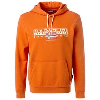 NAPAPIJRI Herren Hoodie orange Baumwolle Logo und Motiv von Napapijri