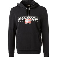 NAPAPIJRI Herren Hoodie schwarz Baumwolle Logo und Motiv von Napapijri