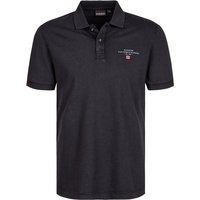 NAPAPIJRI Herren Polo-Shirt schwarz Baumwoll-Jersey von Napapijri