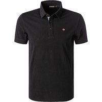 NAPAPIJRI Herren Polo-Shirt schwarz Baumwoll-Piqué von Napapijri