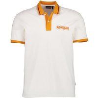 NAPAPIJRI Herren Polo-Shirt weiß Baumwoll-Piqué von Napapijri