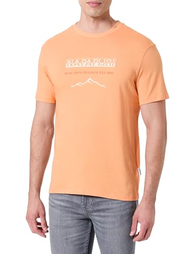NAPAPIJRI Herren Sanem Short Sleeve T-Shirt, Orange Mandarin, Medium von Napapijri