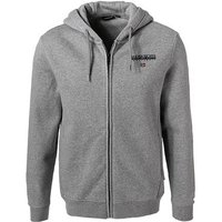 NAPAPIJRI Herren Sweatjacke grau Baumwolle Logo und Motiv von Napapijri