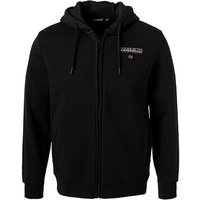 NAPAPIJRI Herren Sweatjacke schwarz Baumwolle Logo und Motiv von Napapijri