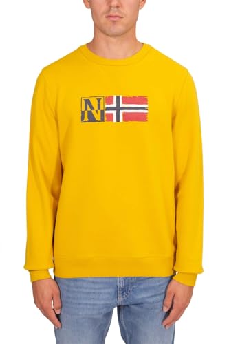 NAPAPIJRI - Herren Sweatshirt mit Rundhalsausschnitt Bient, Senf, M von Napapijri