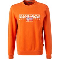 NAPAPIJRI Herren Sweatshirt orange Baumwolle Logo und Motiv von Napapijri