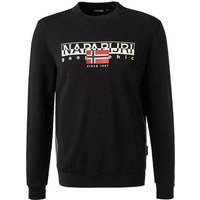 NAPAPIJRI Herren Sweatshirt schwarz Baumwolle Logo und Motiv von Napapijri