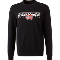 NAPAPIJRI Herren Sweatshirt schwarz Baumwolle Logo und Motiv von Napapijri