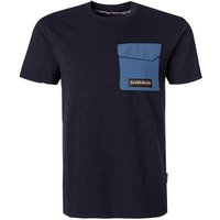 NAPAPIJRI Herren T-Shirt blau Baumwolle von Napapijri