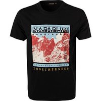 NAPAPIJRI Herren T-Shirt schwarz Baumwolle von Napapijri