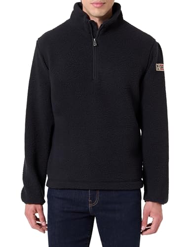NAPAPIJRI Herren Treser Half-Zip Polar Fleece Sweatshirt, Schwarz, L von Napapijri