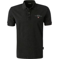 NAPAPIJRI Herren Polo-Shirt schwarz Baumwoll-Piqué von Napapijri