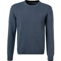 NAPAPIJRI Herren Pullover blau Wolle unifarben von Napapijri