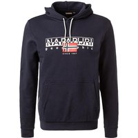 NAPAPIJRI Herren Hoodie blau Baumwolle Logo und Motiv von Napapijri