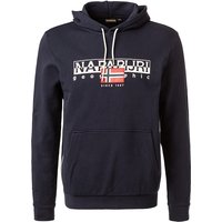 NAPAPIJRI Herren Hoodie blau Baumwolle Logo und Motiv von Napapijri