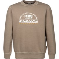 NAPAPIJRI Herren Sweatshirt braun Baumwolle Logo und Motiv von Napapijri