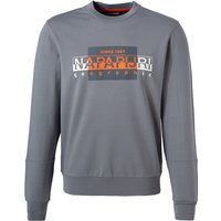 NAPAPIJRI Herren Sweatshirt grau Baumwolle Logo und Motiv von Napapijri