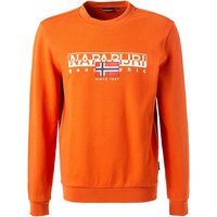 NAPAPIJRI Herren Sweatshirt orange Baumwolle Logo und Motiv von Napapijri