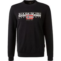 NAPAPIJRI Herren Sweatshirt schwarz Baumwolle Logo und Motiv von Napapijri