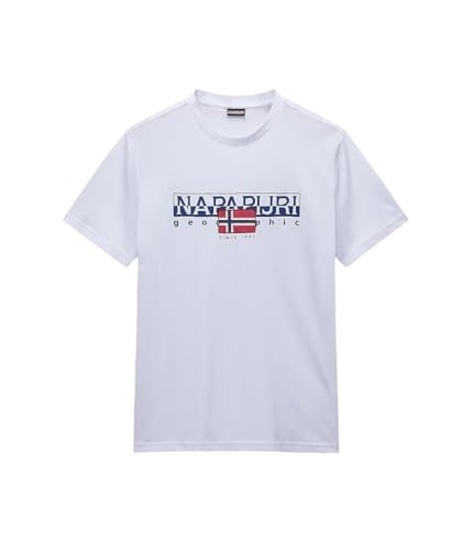 Napapijri S-Aylmer T-Shirt für Herren - Weiß Modell NP0A4HTO 100% Baumwolle, Weiß, 56 von Napapijri