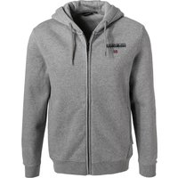 NAPAPIJRI Herren Sweatjacke grau Baumwolle Logo und Motiv von Napapijri