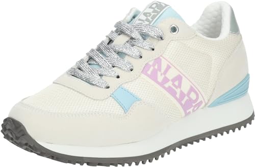 Napapijri 740021 Astra Weisse Damenschuhe Sneakers glitzernde Schnürsenkel 38 von Napapijri