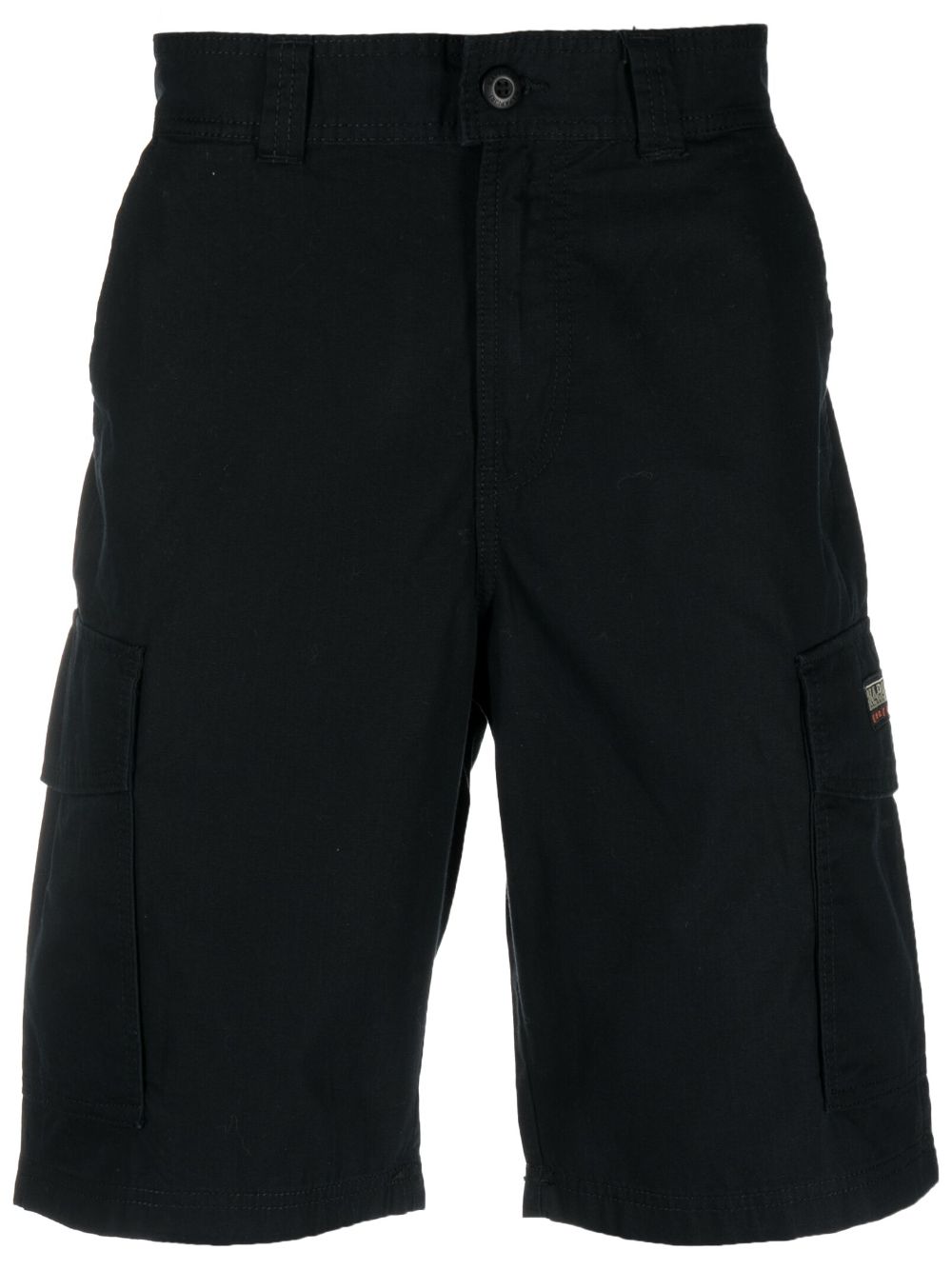 Napapijri Cargo-Shorts mit Logo-Patch - Schwarz von Napapijri