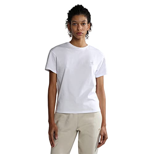 Napapijri Damen T-Shirt S-Nina, Farbe:Bright White(0021), Größe:S von Napapijri