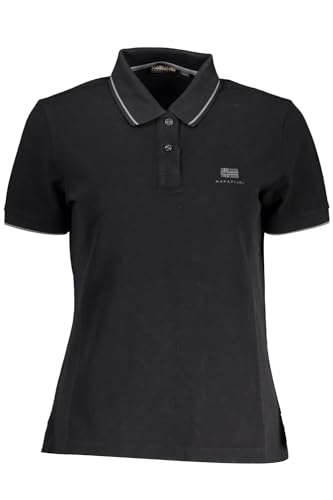 Napapijri Elegantes kurzärmliges schwarzes Poloshirt mit Damenstickerei, Schwarz, X-Groß von Napapijri