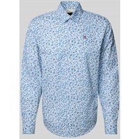 Napapijri Freizeithemd mit Label-Stitching Modell 'RONGE' in Bleu, Größe L von Napapijri