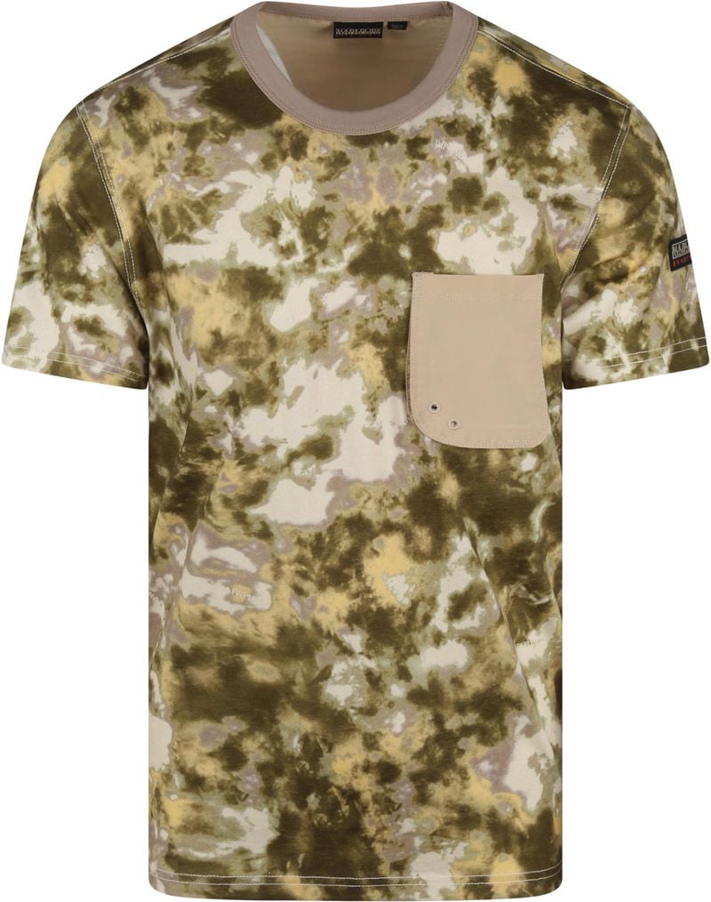 Napapijri Grüne Camouflage T-Shirt - Größe L von Napapijri