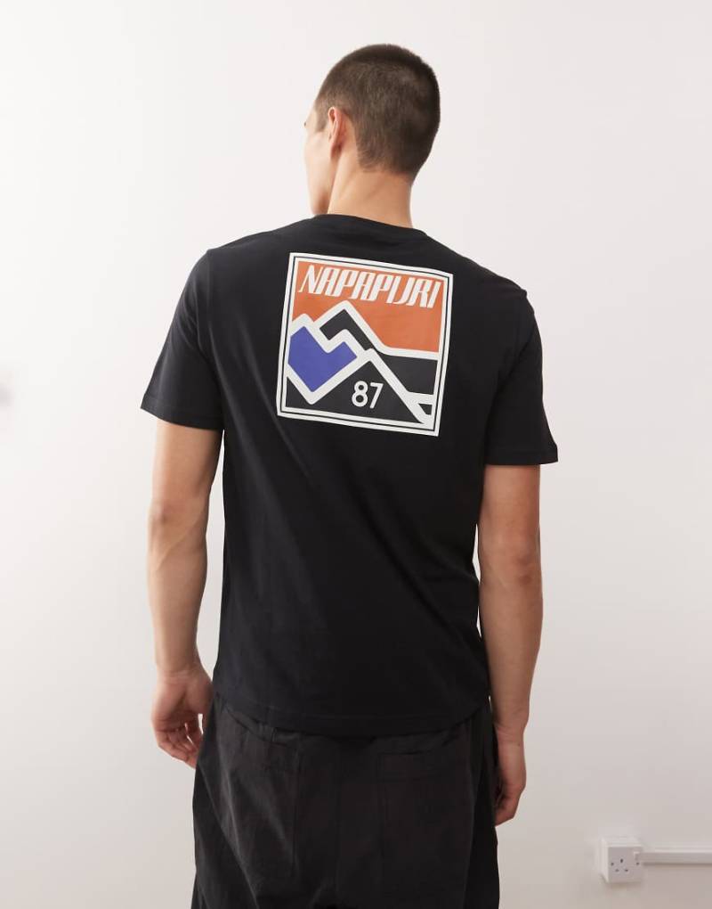 Napapijri - Guide - T-Shirt in Schwarz mit Rückenaufdruck von Napapijri