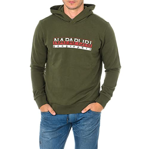 Napapijri Herren BERIS H Kapuzen-Sweatshirt, Green Depths, M von Napapijri