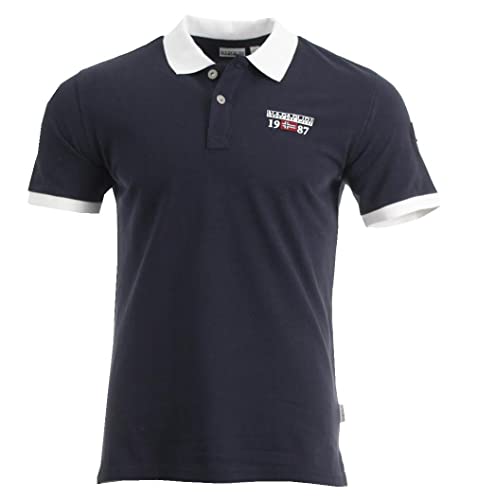 Napapijri Herren Kurzarm Polo (as3, Alpha, m, Regular, Regular, Navy) von Napapijri